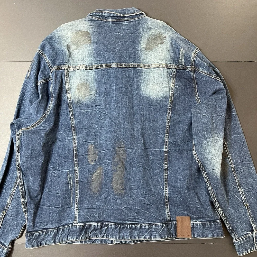 Sean John Jean Jacket Men's 3XL Medium Wash NWT‎ Y2K Designer Hiphop Retail $119